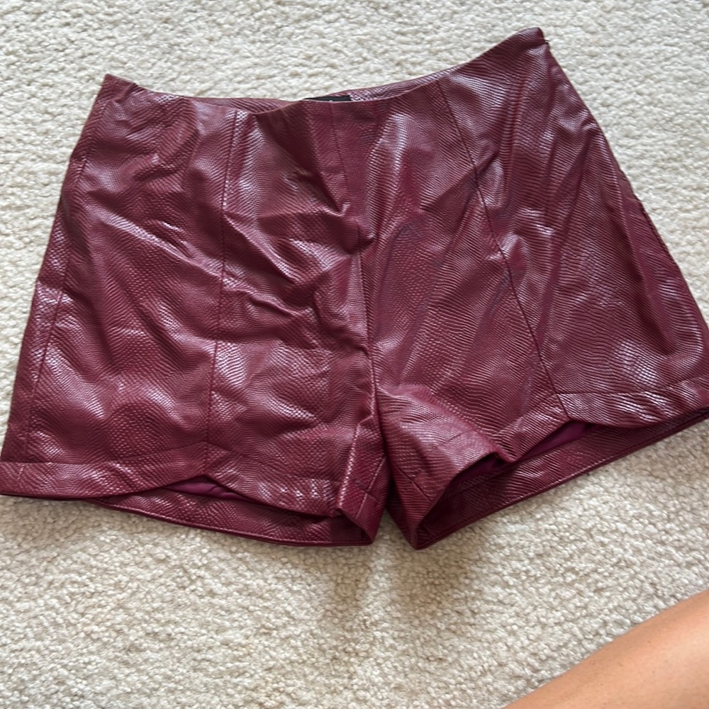 Leather high waisted shorts